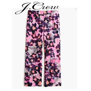 J.Crew - Collection wide-leg silk Corpped pant in watercolor floral - Size 10